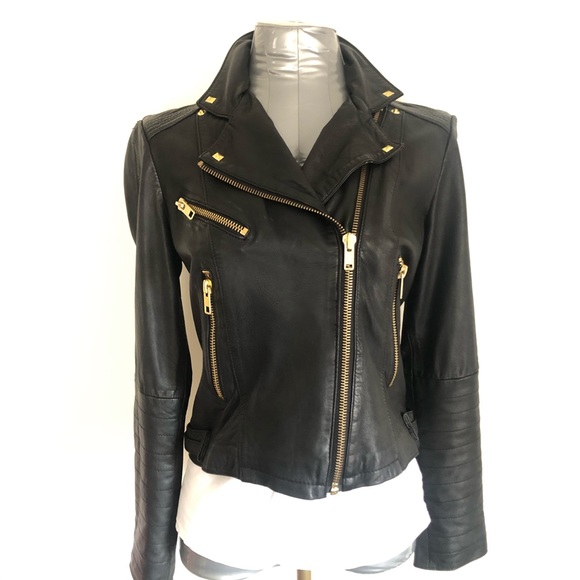 Mango Jackets & Blazers - MNG (Mango) Genuine Leather Moto Biker jacket S